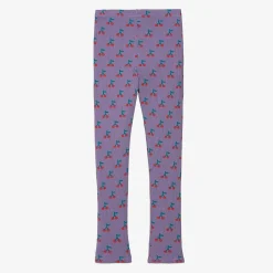Bobo Choses Leggings*Girls Purple Cotton Cherry Print Leggings