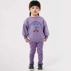 Bobo Choses Leggings*Girls Purple Cotton Cherry Print Leggings