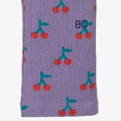 Bobo Choses Leggings*Girls Purple Cotton Cherry Print Leggings