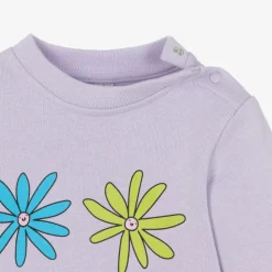 Stella McCartney Kids Tops*Girls Purple Cotton Flower Sweatshirt