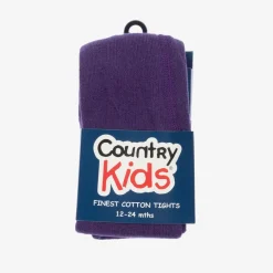 Country Kids Tights*Girls Purple Cotton Knitted Tights