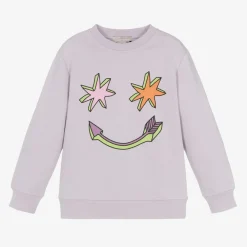 Stella McCartney Kids Tops*Girls Purple Cotton Smile Sweatshirt