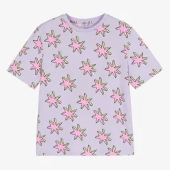 Stella McCartney Kids Tops*Girls Purple Cotton Star T-Shirt