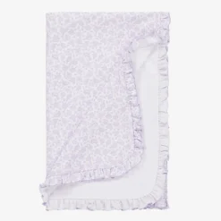 Kissy Kissy Blankets & Shawls*Girls Purple Cotton Summer Gardens Blanket (73cm)