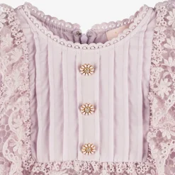 Tutu du Monde Dresses*Girls Purple Guipure Floral Lace Dress