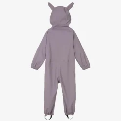 Roarsome Coats & Jackets*Girls Purple Hop The Bunny Rainsuit Grey