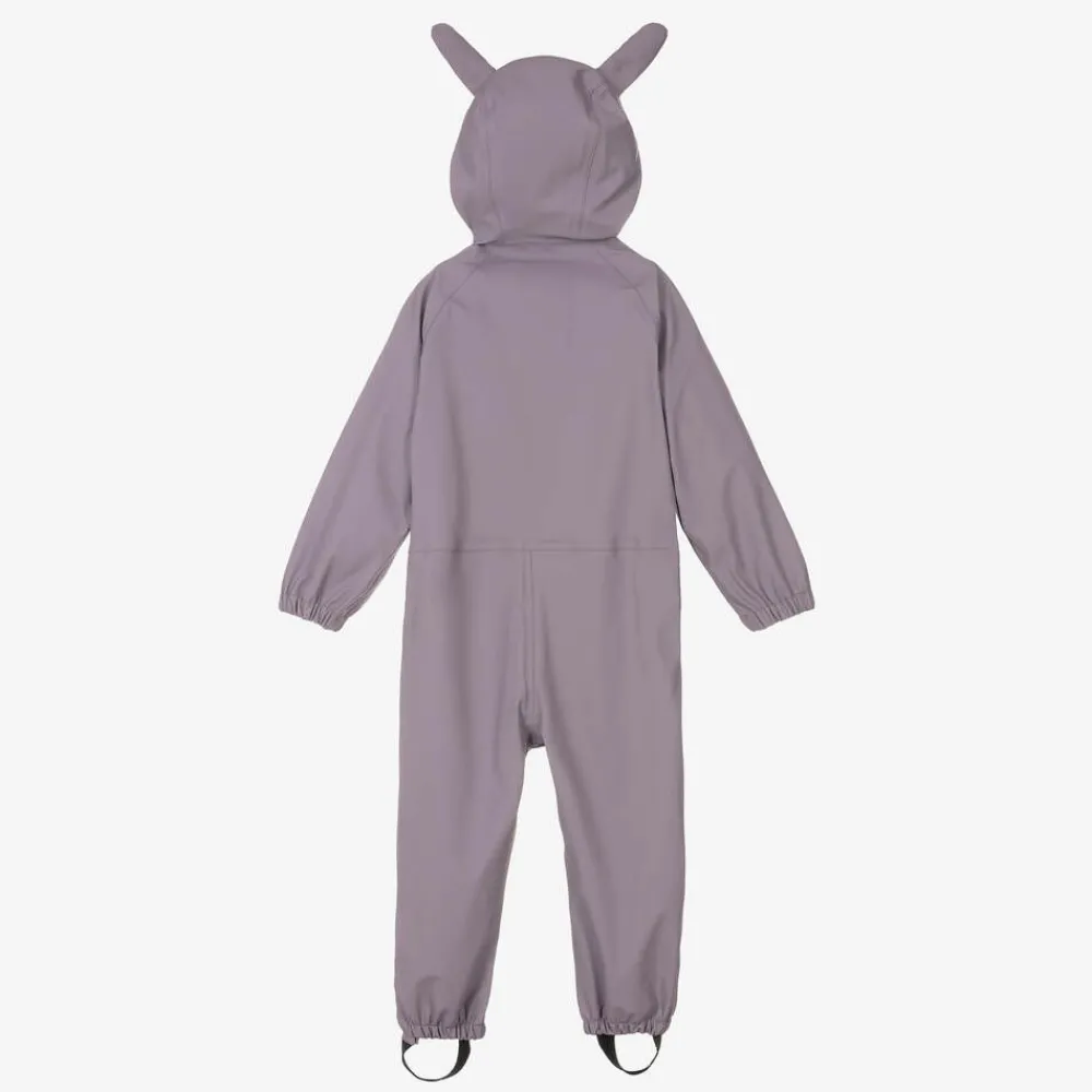 Roarsome Coats & Jackets*Girls Purple Hop The Bunny Rainsuit Grey