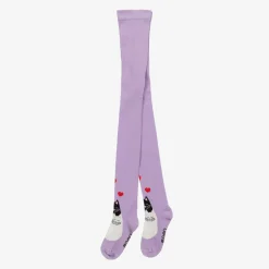 Wauw Capow Tights|Tights*Girls Purple Organic Cotton Cat Tights