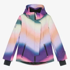 Molo Snowwear*Girls Purple Rainbow Ski Jacket