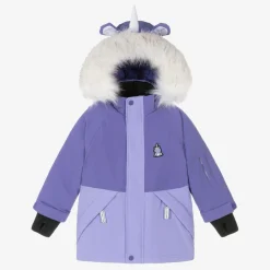 Roarsome Snowwear*Girls Purple Sparkle The Unicorn  Ski Jacket