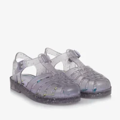 Mini Melissa Jelly Shoes|Jelly Shoes*Girls Purple Star Glitter Jelly Sandals