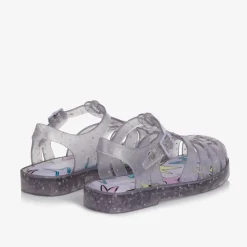 Mini Melissa Jelly Shoes|Jelly Shoes*Girls Purple Star Glitter Jelly Sandals