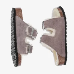 Birkenstock Sandals|Sandals*Girls Purple Suede & Shearling Sandals