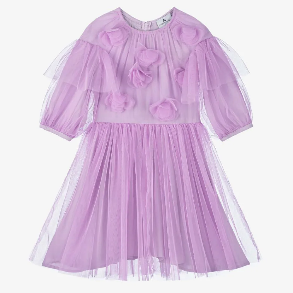RaspberryPlum Dresses*Girls Purple Tulle Flowers Dress