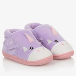 Chipmunks Slippers|Slippers*Girls Purple Unicorn Velcro Slippers