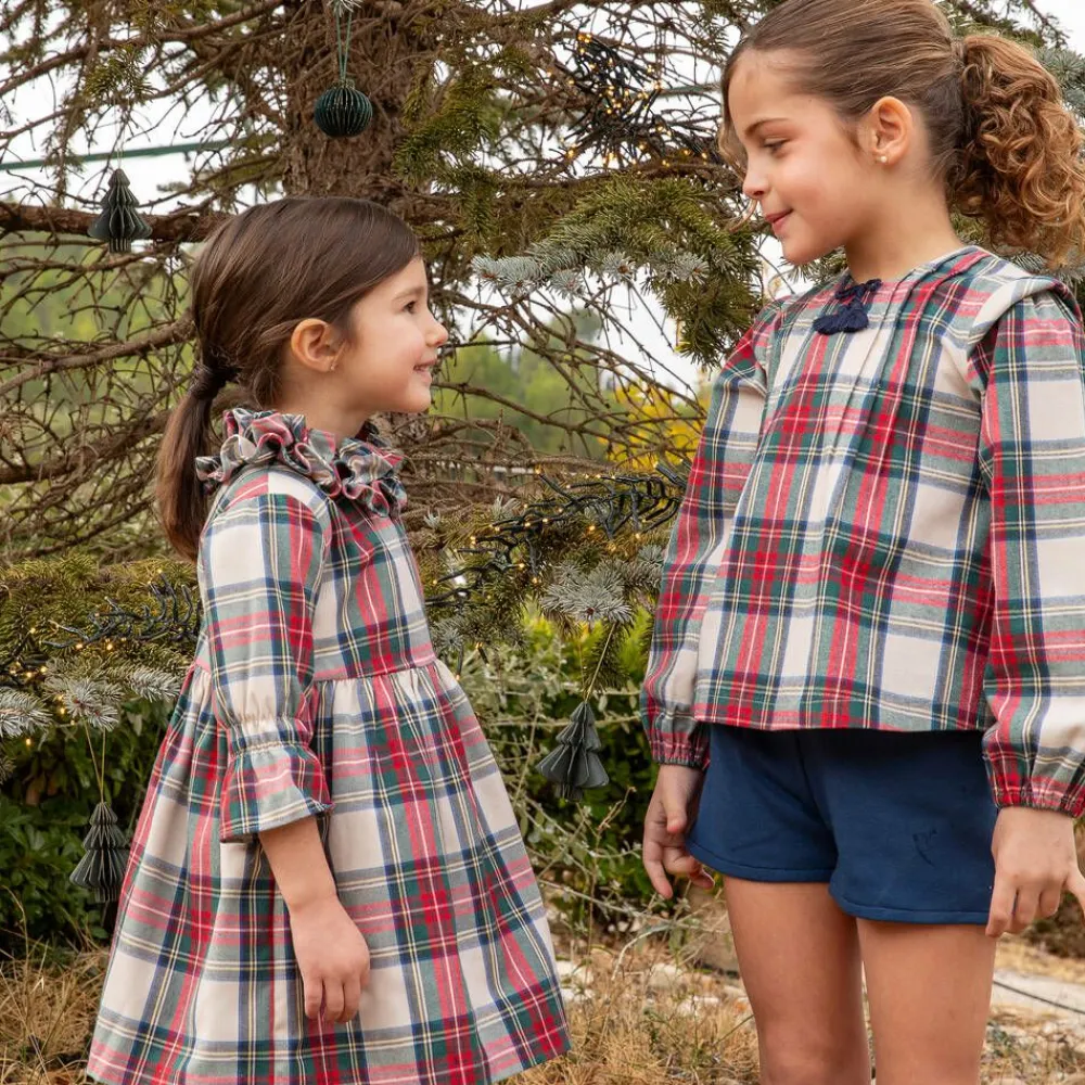 Tutto Piccolo Dresses*Girls Red & GreenTartan Cotton Dress Set