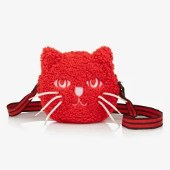 Mini Rodini Gifts|Bags*Girls Red Bouclé Cat Bag (15cm)