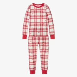 Hatley Nightwear*Girls Red Check Cotton Heart Pyjamas