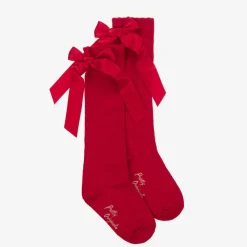 Pretty Originals Socks*Girls Red Cotton Bow Socks