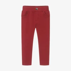 Mayoral Trousers*Girls Red Cotton Jersey Trousers