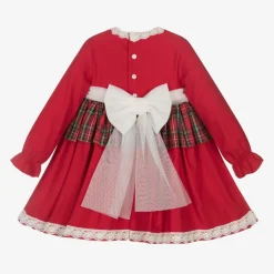 Abuela Tata Dresses*Girls Red Cotton Tartan Dress