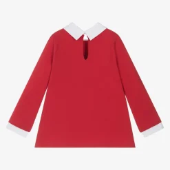 Balloon Chic Tops*Girls Red Cotton Teddy Bear Top