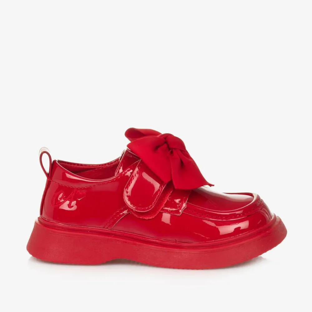A Dee Loafers & Moccasins|Loafers & Moccasins*Girls Red Faux Patent Leather Loafers