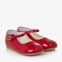 Sevva Bar Shoes|Bar Shoes*Girls Red Faux Patent Leather Shoes