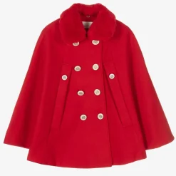 Romano Coats & Jackets*Girls Red Felted Cape