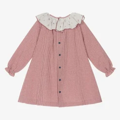 Paloma de la O Dresses*Girls Red Gingham Check Cotton Dress