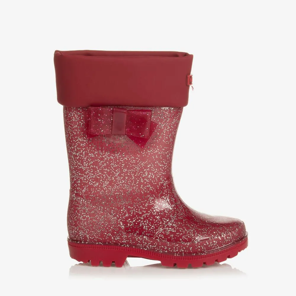 Mayoral Rain Boots|Rain Boots*Girls Red Glitter Rain Boots