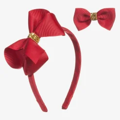 Milledeux Hair Accessories*Girls Red Hairband & Hairclip Set