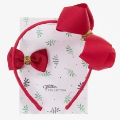 Milledeux Hair Accessories*Girls Red Hairband & Hairclip Set