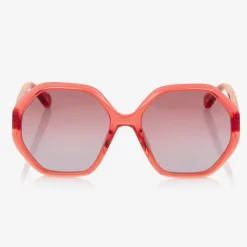 Chloé Clothing Accessories*Girls Red Hexagonal Sunglasses