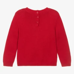 iDO Baby Tops*Girls Red Knit Teddy Bear Jumper