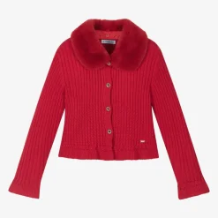 Mayoral Tops*Girls Red Knitted Cardigan