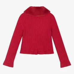 Mayoral Tops*Girls Red Knitted Cardigan