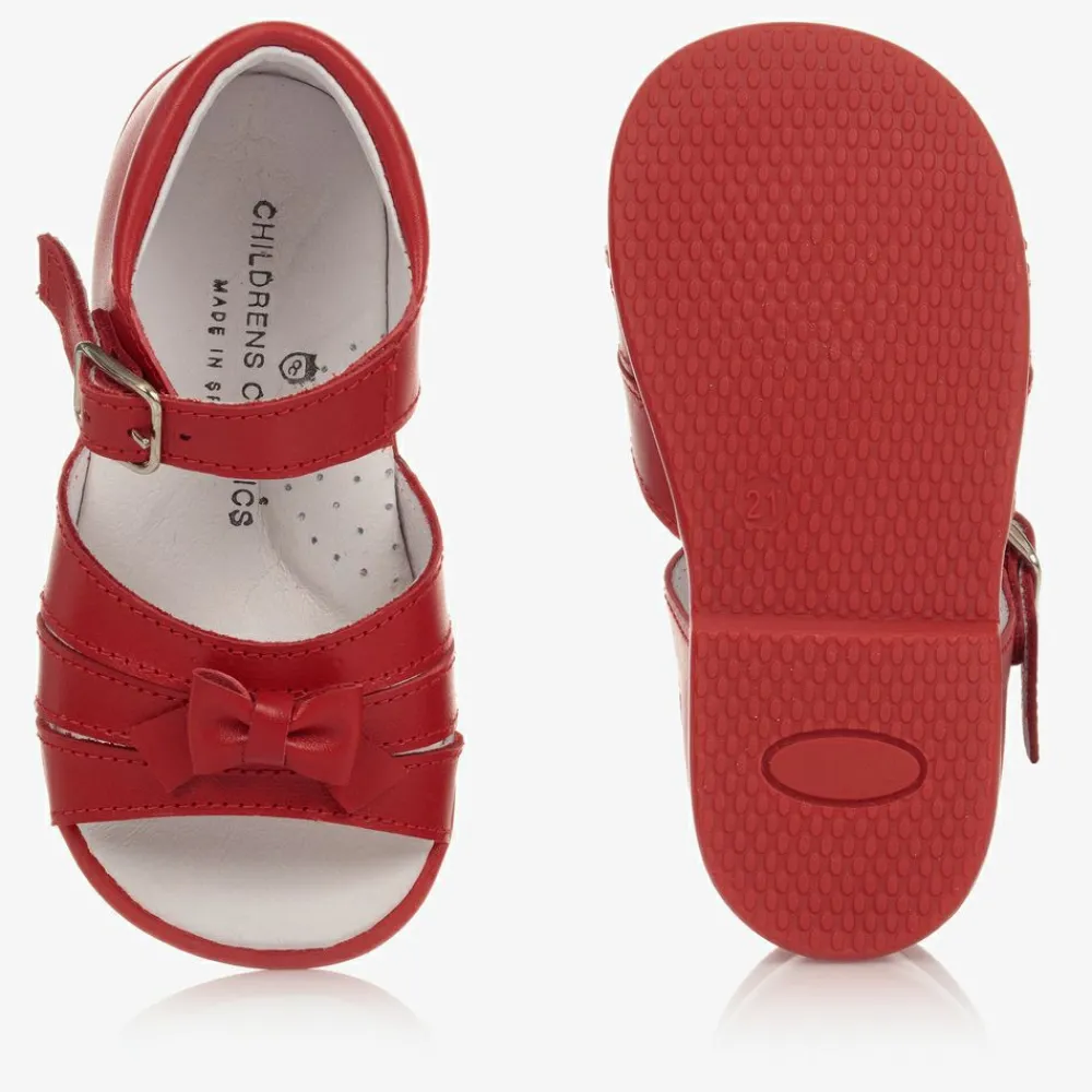 Childrens Classics Sandals|Sandals*Girls Red Leather Sandals