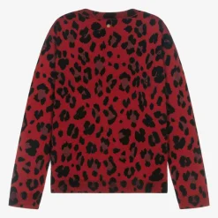 Versace Tops*Girls Red Leopard Print Wool Sweater