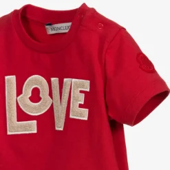 Moncler Enfant Tops*Girls Red Love T-Shirt