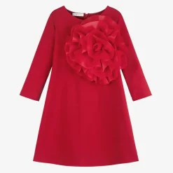 Elsy Dresses*Girls Red Milano Jersey Flower Dress