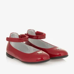 Monnalisa Pumps & Ballerinas|Pumps & Ballerinas*Girls Red Patent Leather Tartan-Bow Pumps