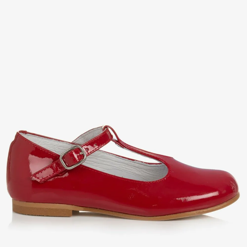 Beatrice amp; George Traditional Shoes|Bar Shoes*Girls Red Patent Leather T-Bar Shoes