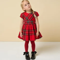 iDO Baby Dresses*Girls Red Tartan Cotton Dress