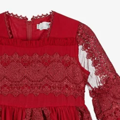 Beau KiD Dresses*Girls Red Tulle & Lace Dress