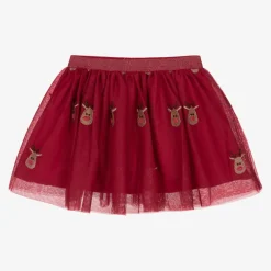 NAME IT Skirts*Girls Red Tulle Reindeer Skirt
