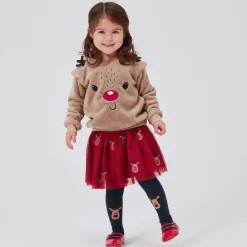 NAME IT Skirts*Girls Red Tulle Reindeer Skirt
