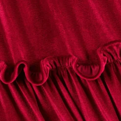 Foque Dresses*Girls Red Velour Dress