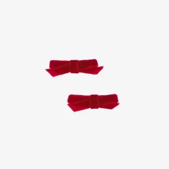 Bowtique London Hair Accessories*Girls Red Velvet Bow Hair Clips (2 Pack)