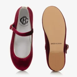 Beatrice amp; George Traditional Shoes|Pumps & Ballerinas*Girls Red Velvet Mary Jane Pumps